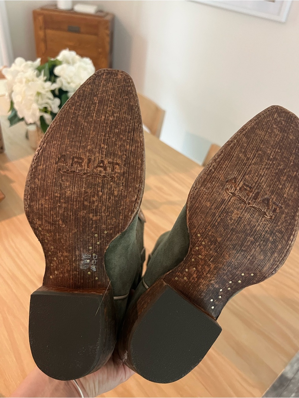 Ariat Women’s Olive Suede Western Boots - Picture 3 of 3